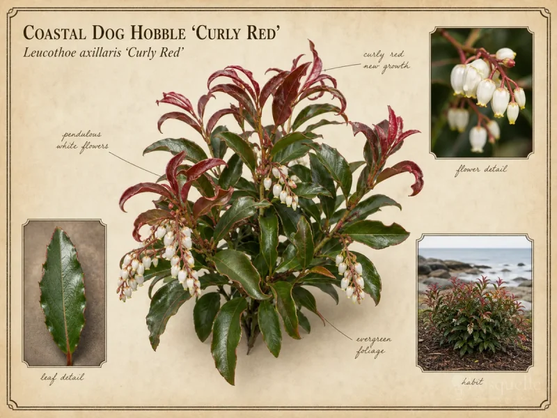 Coastal Dog Hobble ‘Curly Red’ (Leucothoe axillaris ‘Curly Red’)