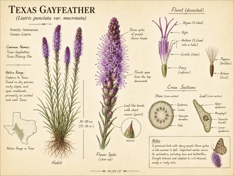Texas Gayfeather (Liatris punctata var. mucronata)