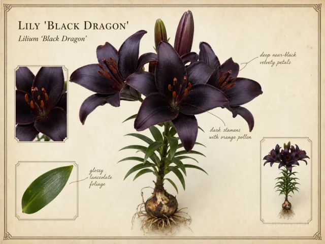 Lily ‘Black Dragon’ (Lilium ‘Black Dragon’)