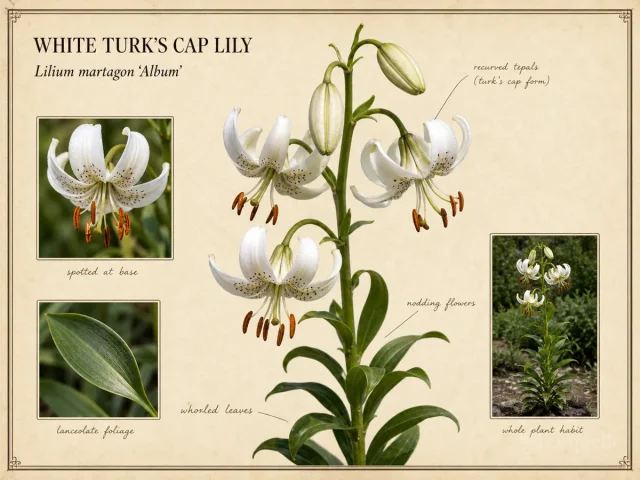 White Turk’s Cap Lily (Lilium martagon ‘Album’)