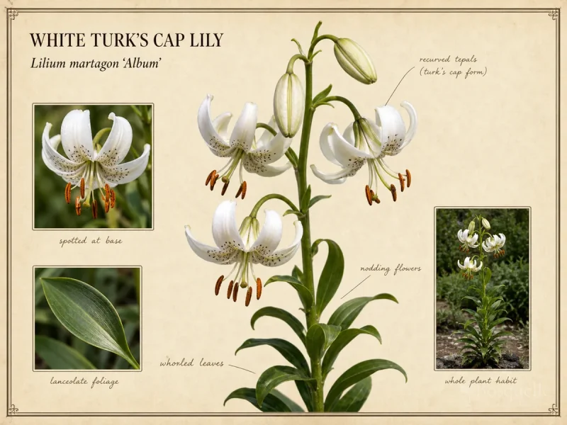 White Turk’s Cap Lily (Lilium martagon ‘Album’)