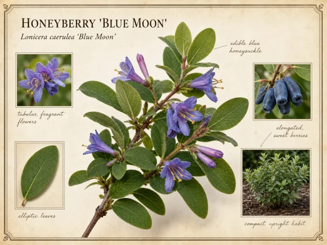Honeyberry ‘Blue Moon’ (Lonicera caerulea ‘Blue Moon’)