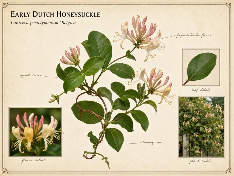 Early Dutch Honeysuckle (Lonicera periclymenum ‘Belgica’)