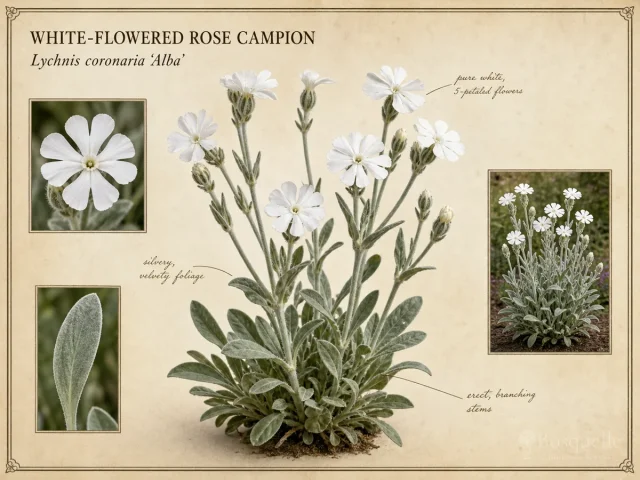 White-Flowered Rose Campion (Lychnis coronaria ‘Alba’)