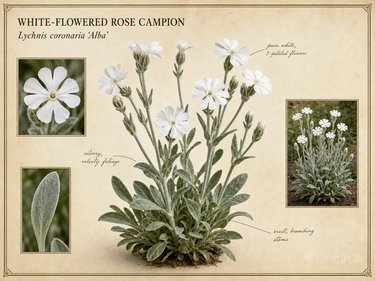 White-Flowered Rose Campion (Lychnis coronaria ‘Alba’)