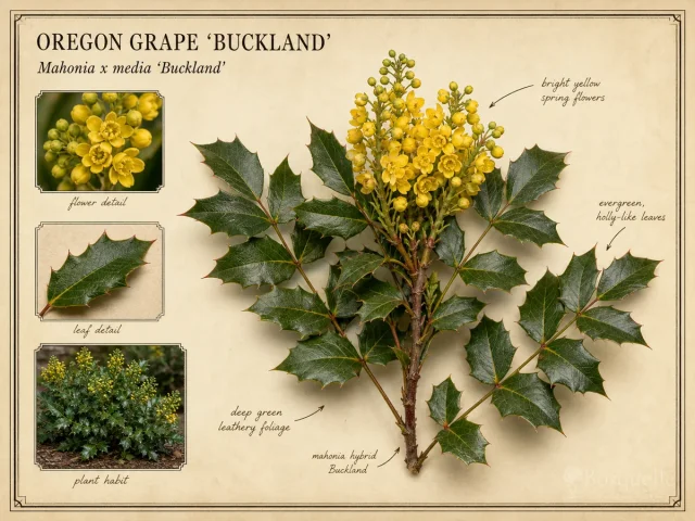 Oregon Grape ‘Buckland’ (Mahonia x media ‘Buckland’)