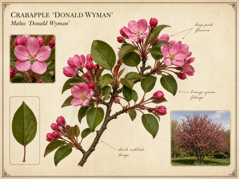 Crabapple 'Donald Wyman' botanical diagram