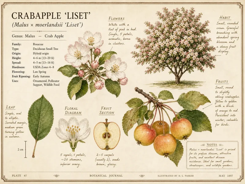 Crabapple ‘Liset’ (Malus × moerlandsii ‘Liset’)