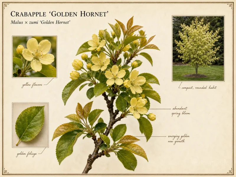Crabapple ‘Golden Hornet’ (Malus × zumi ‘Golden Hornet’)