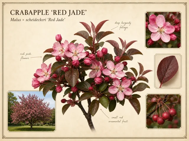 Crabapple ‘Red Jade’ (Malus × scheideckeri ‘Red Jade’)