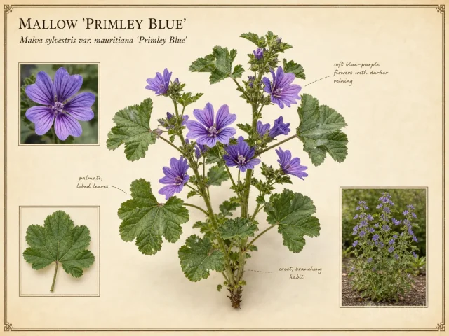 Mallow ‘Primley Blue’ (Malva sylvestris var. mauritiana ‘Primley Blue’)