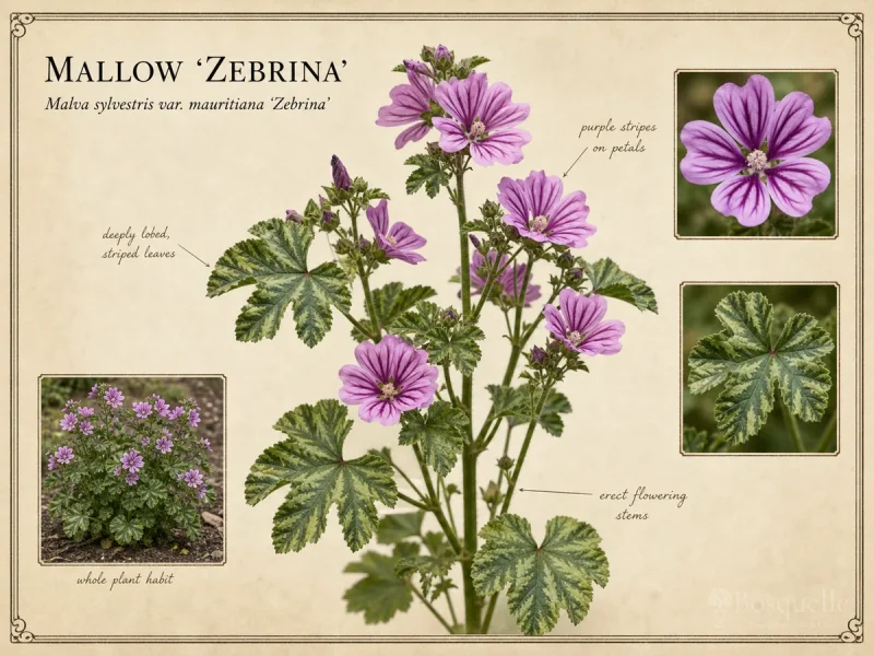 Mallow ‘Zebrina’ (Malva sylvestris var. mauritiana ‘Zebrina’)