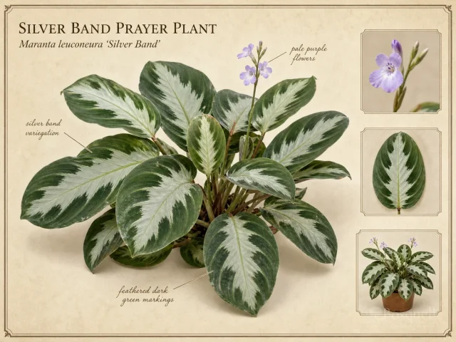 Silver Band Prayer Plant (Maranta leuconeura ‘Silver Band’)