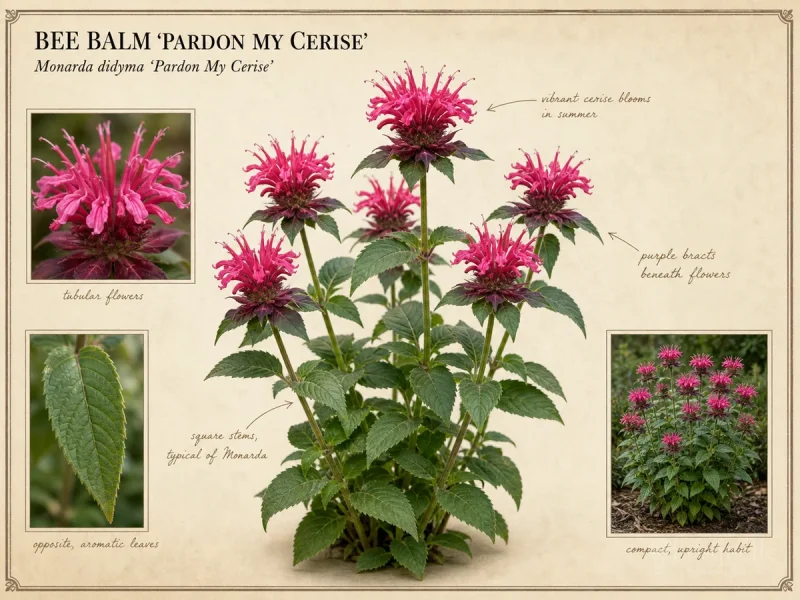Bee Balm ‘Pardon My Cerise’ (Monarda didyma ‘Pardon My Cerise’)