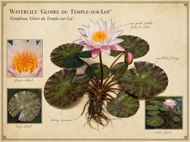 Waterlily ‘Gloire du Temple-sur-Lot’ (Nymphaea ‘Gloire du Temple-sur-Lot’)