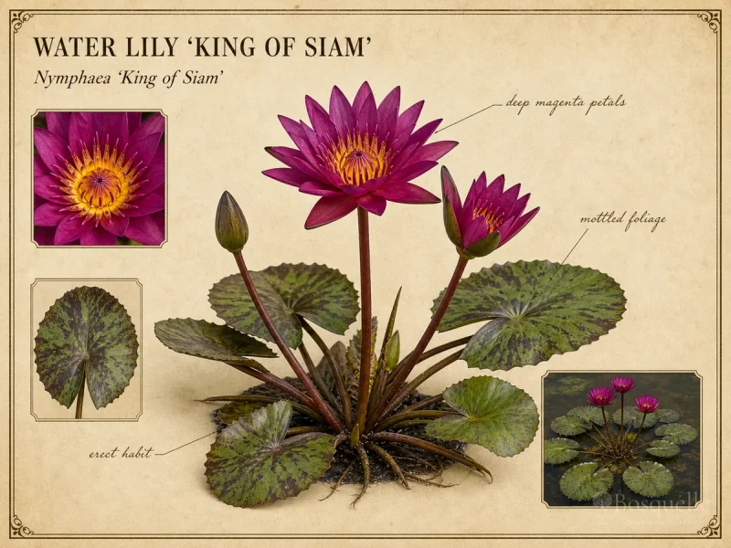 Water Lily ‘King of Siam’ (Nymphaea ‘King of Siam’)