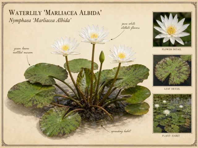 Waterlily ‘Marliacea Albida’ (Nymphaea ‘Marliacea Albida’)