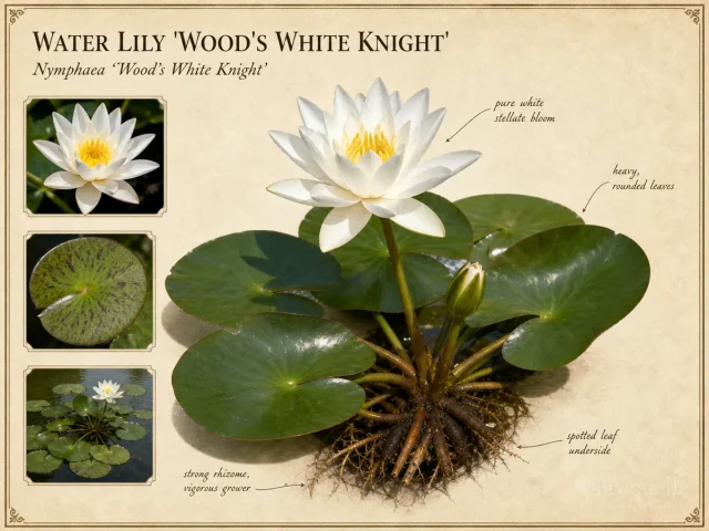 Water Lily 'Wood's White Knight'