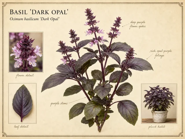 Basil ‘Dark Opal’ (Ocimum basilicum ‘Dark Opal’)
