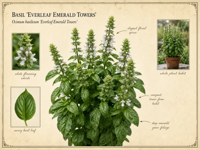 Basil ‘Everleaf Emerald Towers’ (Ocimum basilicum ‘Everleaf Emerald Towers’)