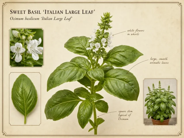 Sweet Basil ‘Italian Large Leaf’ (Ocimum basilicum ‘Italian Large Leaf’)