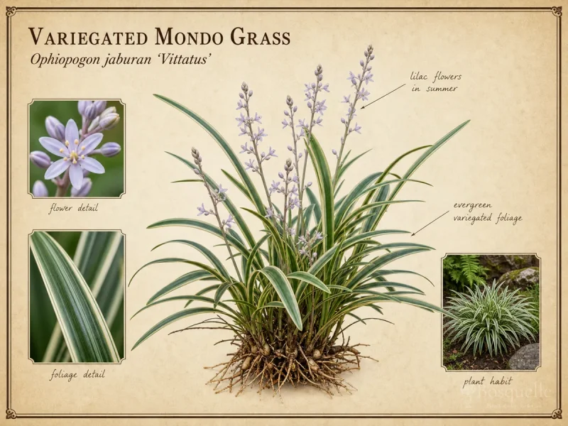 Variegated Mondo Grass (Ophiopogon jaburan ‘Vittatus’)