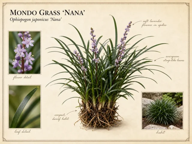 Mondo Grass 'Nana' — What else likes moist shade · Give it shade, even…