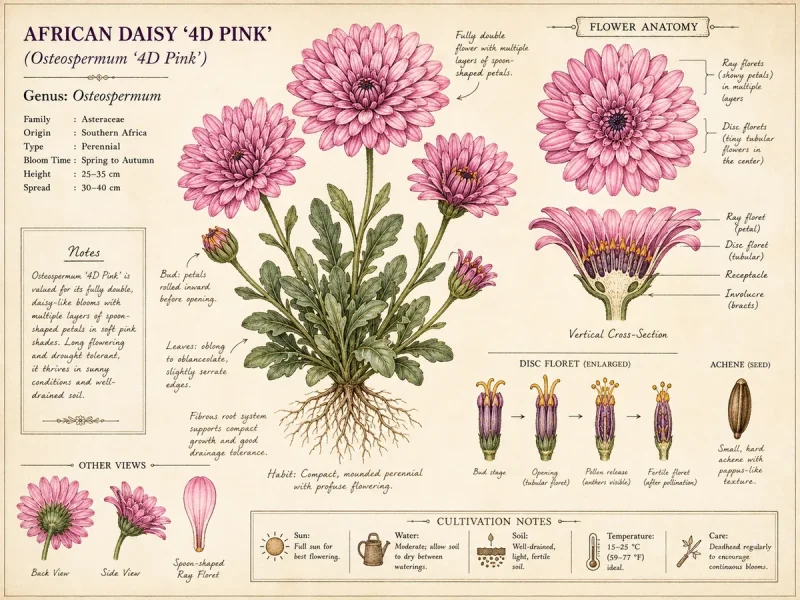 African Daisy ‘4D Pink’ (Osteospermum ‘4D Pink’)