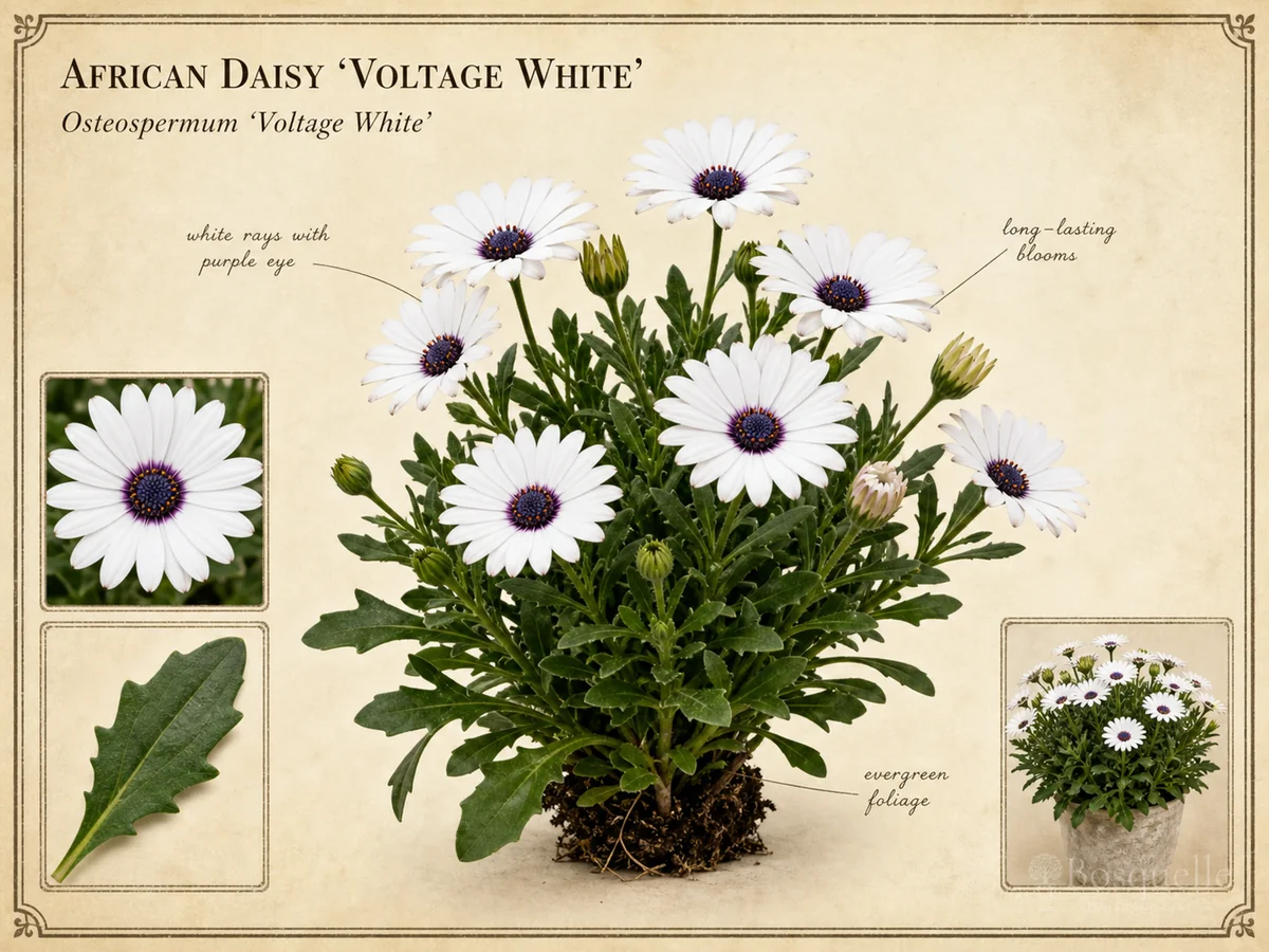 African Daisy ‘Voltage White’ (Osteospermum ‘Voltage White’)