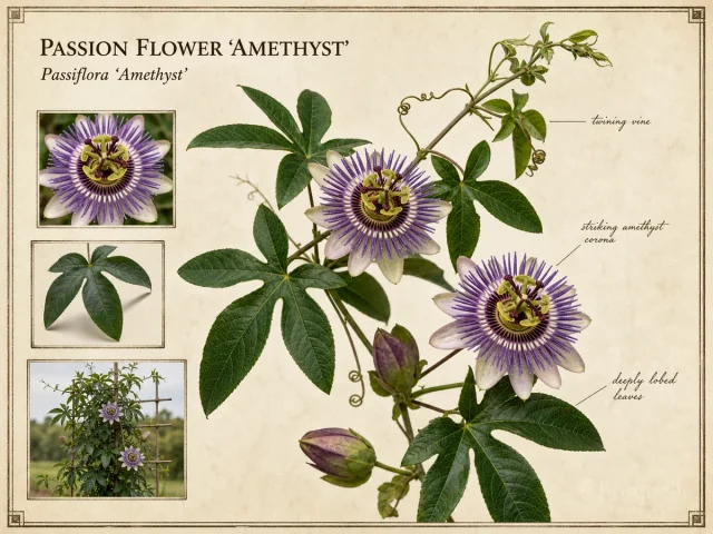 Passion Flower ‘Amethyst’ (Passiflora ‘Amethyst’)