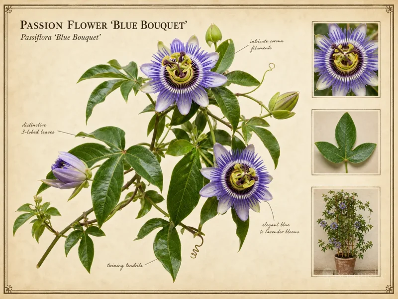 Passion Flower ‘Blue Bouquet’ (Passiflora ‘Blue Bouquet’)
