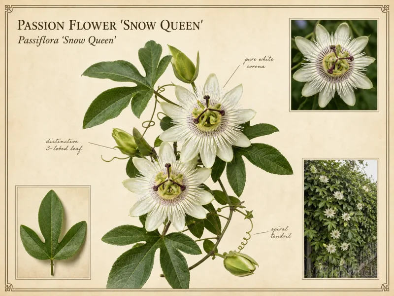 Passion Flower ‘Snow Queen’ (Passiflora ‘Snow Queen’)