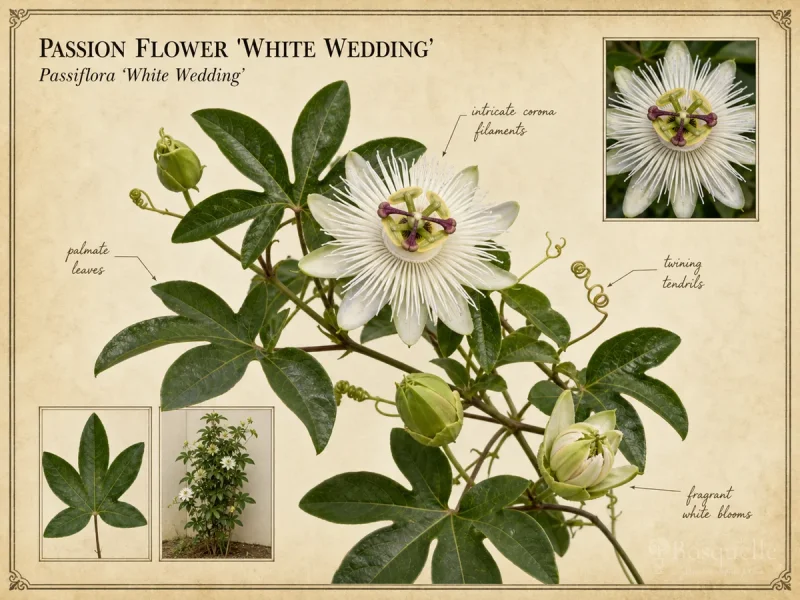 Passion Flower ‘White Wedding’ (Passiflora ‘White Wedding’)