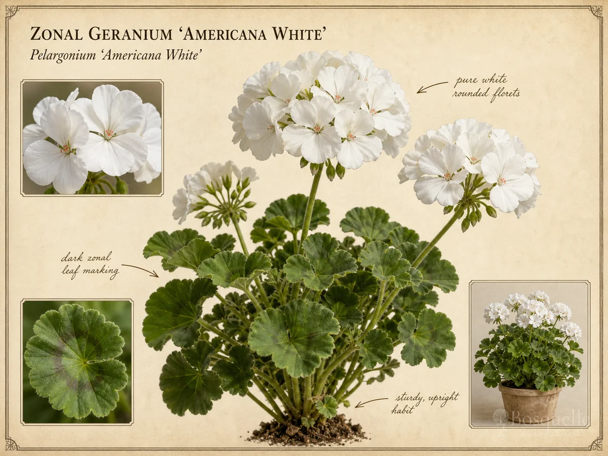 Zonal Geranium 'Americana White' — Zonal / bedding geraniums (8)
