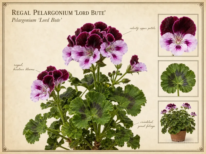 Regal Pelargonium ‘Lord Bute’ (Pelargonium ‘Lord Bute’)