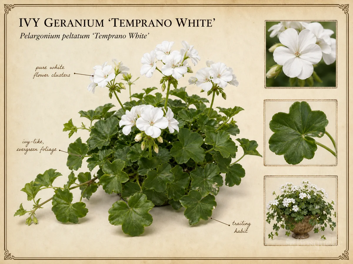 Ivy Geranium 'Temprano White' — Ivy / trailing geraniums (6)