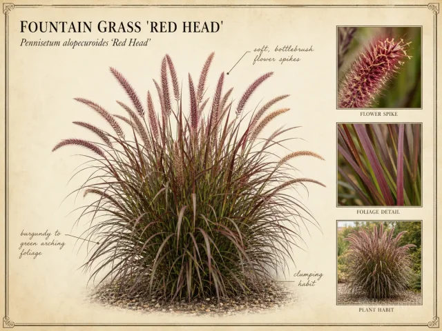 Fountain Grass ‘Red Head’ (Pennisetum alopecuroides ‘Red Head’)