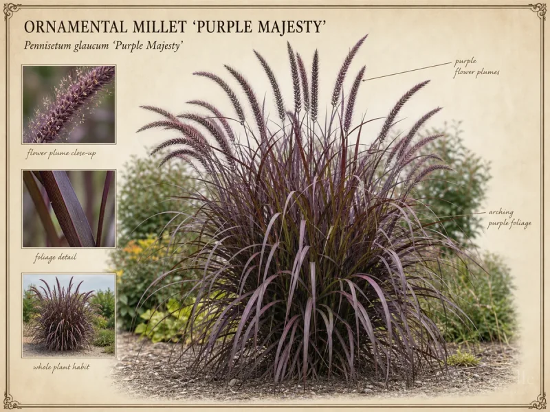 Ornamental Millet 'Purple Majesty' — Not maiden grass