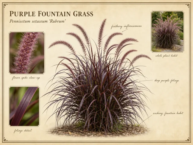 Purple Fountain Grass (Pennisetum setaceum ‘Rubrum’)