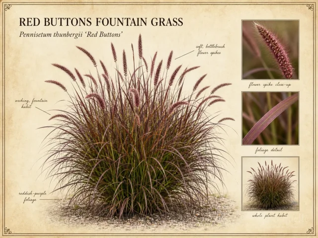 Red Buttons Fountain Grass (Pennisetum thunbergii ‘Red Buttons’)