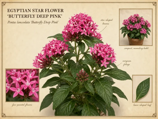 Egyptian Star Flower 'Butterfly Deep Pink'