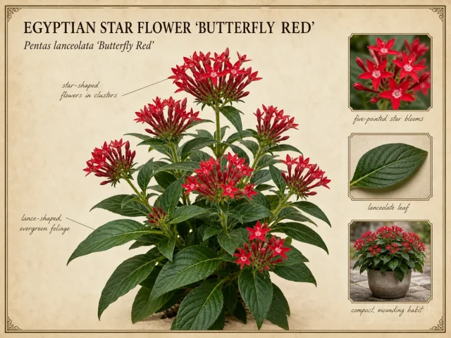 Egyptian Star Flower 'Butterfly Red'