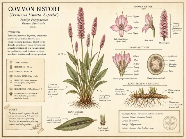 Common Bistort (Persicaria bistorta ‘Superba’)