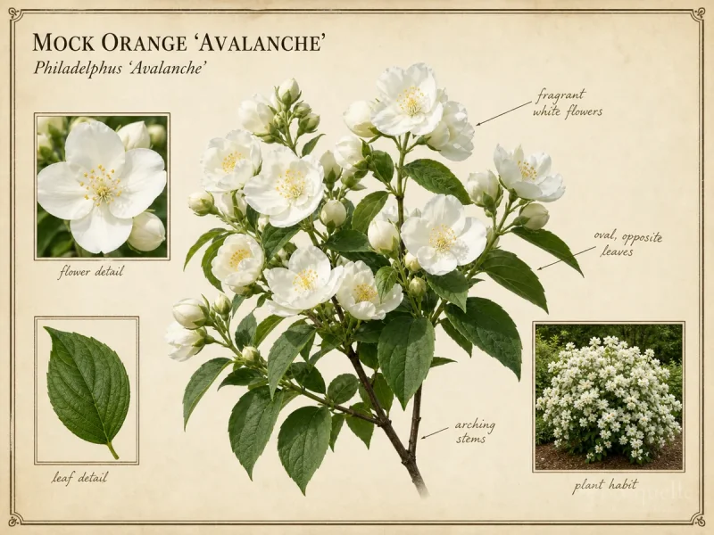 Mock Orange ‘Avalanche’ (Philadelphus ‘Avalanche’)