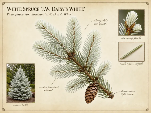 White Spruce ‘J.W. Daisy’s White’ (Picea glauca var. albertiana ‘J.W. Daisy’s White’)
