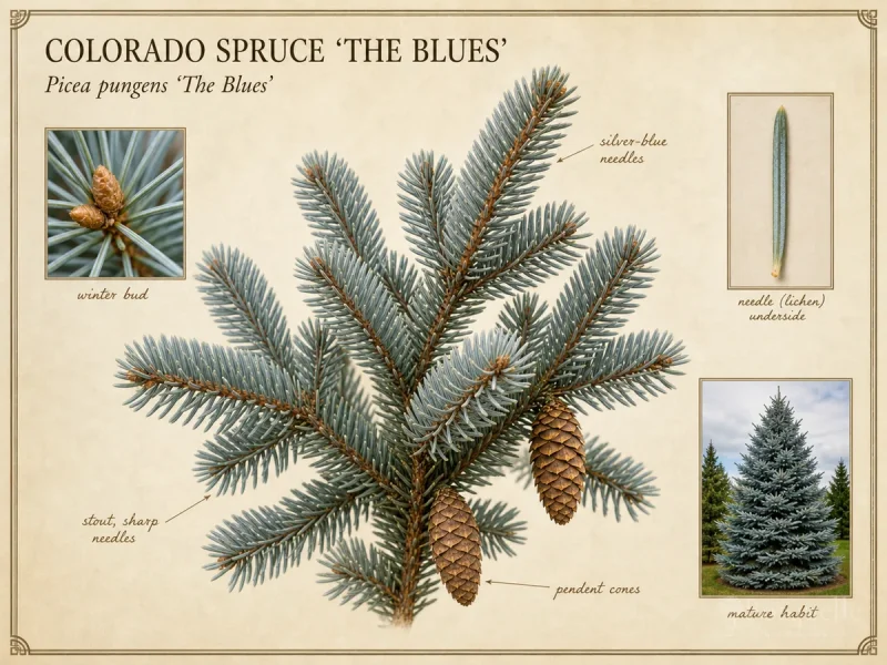 Colorado Spruce ‘The Blues’ (Picea pungens ‘The Blues’)