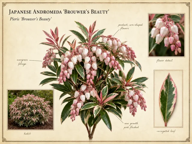 Japanese Andromeda ‘Brouwer’s Beauty’ (Pieris ‘Brouwer’s Beauty’)
