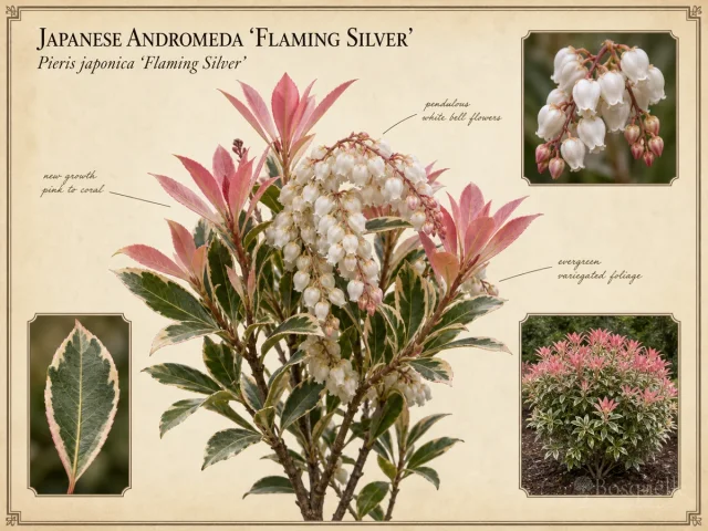 Japanese Andromeda ‘Flaming Silver’ (Pieris japonica ‘Flaming Silver’)
