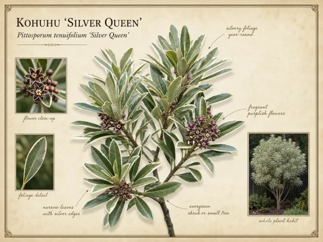 Kohuhu ‘Silver Queen’ (Pittosporum tenuifolium ‘Silver Queen’)