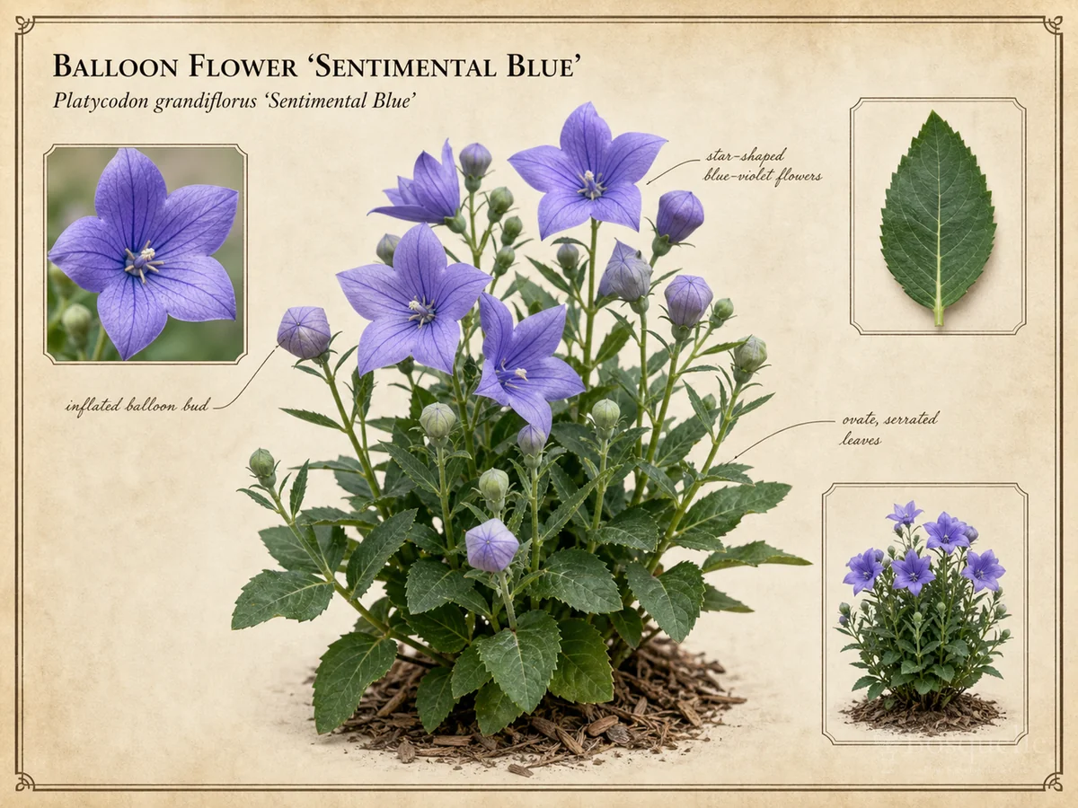 Balloon Flower ‘Sentimental Blue’ (Platycodon grandiflorus ‘Sentimental Blue’)